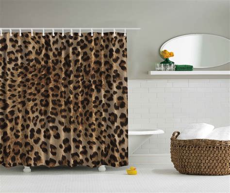 Leopard shower curtain - SIZE: Measuring at 72 x 70, this shower curtain will be the perfect fit for most bathrooms. SUPER SOFT: Being made from 100% microfiber, this shower curtain is durable and soft. EASY CARE: Machine washable for easy and convenient care. ITEM INCLUDES: One Leopard shower curtain with rod pockets. SOLD SEPARATELY: Does not include …